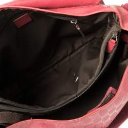 Pre Owned Gucci Dark Pink GG Imprime Coated Canvas Messenger Diaper Bag