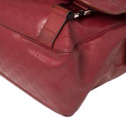 Pre Owned Gucci Dark Pink GG Imprime Coated Canvas Messenger Diaper Bag