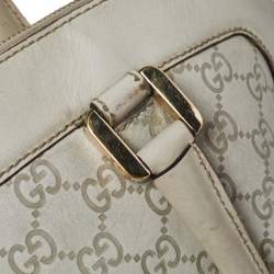 Pre Owned Gucci Off White Guccissima Leather Large Punch Satchel