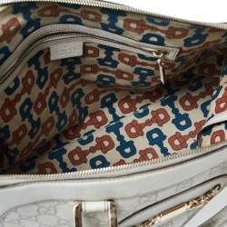Pre Owned Gucci Off White Guccissima Leather Large Punch Satchel