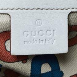Pre Owned Gucci Off White Guccissima Leather Large Punch Satchel