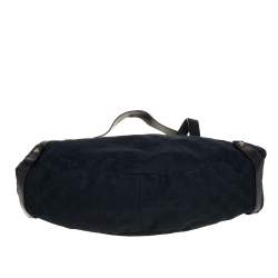 Pre Owned Gucci Black GG Canvas and Leather Abbey Hobo