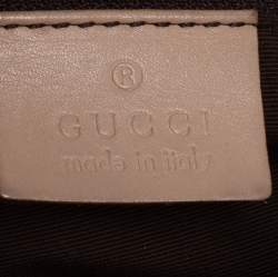 Pre Owned Gucci Beige GG Canvas and Leather Satchel