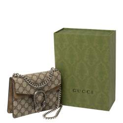 مملوكة مسبقًا Gucci Beige GG Supreme Canvas and Suede Mini Dionysus Shoulder Bag