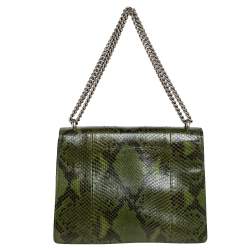 مملوكة مسبقًا حقيبة كتف غوتشي ديانوسس متوسطة جلد ثعبان أخضر