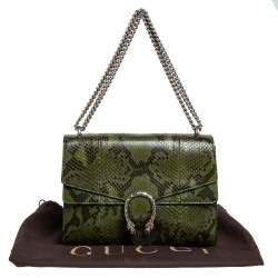 مملوكة مسبقًا حقيبة كتف غوتشي ديانوسس متوسطة جلد ثعبان أخضر
