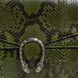 مملوكة مسبقًا حقيبة كتف غوتشي ديانوسس متوسطة جلد ثعبان أخضر