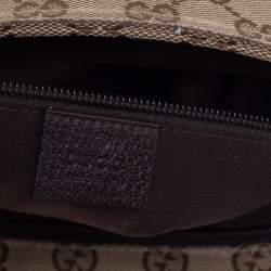 Pre Owned Gucci Beige/Ebony GG Canvas Web Messenger Bag