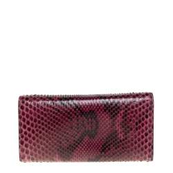 Gucci Burgundy Python Lady Lock Wallet on Chain