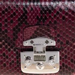 Gucci Burgundy Python Lady Lock Wallet on Chain