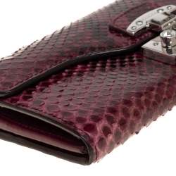 Gucci Burgundy Python Lady Lock Wallet on Chain