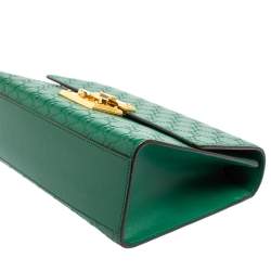 مملوكة مسبقًا Gucci Green Guccissima Leather Medium Padlock Shoulder Bag