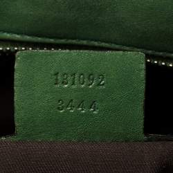 Pre Owned Gucci Green Leather Large Horsebit Chain Satchel
