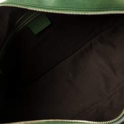 Pre Owned Gucci Green Leather Large Horsebit Chain Satchel