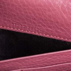 Gucci Old Rose Leather GG Marmont Wallet on Chain