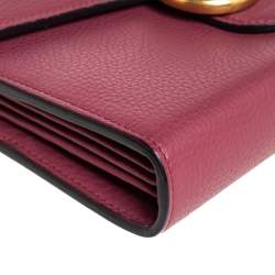 Gucci Old Rose Leather GG Marmont Wallet on Chain