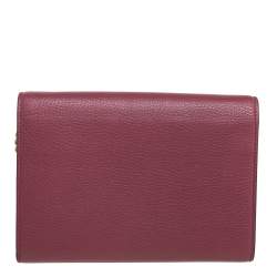Gucci Old Rose Leather GG Marmont Wallet on Chain