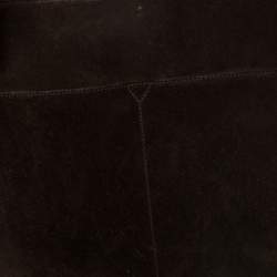 Pre Owned Gucci Mocha Brown Suede Vintage Double Pocket Shoulder Bag