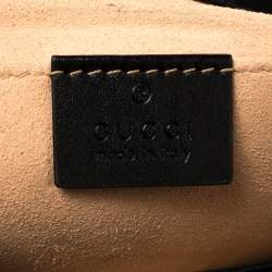 Pre Owned حقيبة كتف غوتشي مارمونت جلد ماتيلاس أسود مزينة جي جي صغيرة