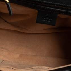 Pre Owned Gucci Black Leather Queen Margaret Bamboo Handle Backpack