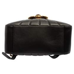 Pre Owned Gucci Black Leather Queen Margaret Bamboo Handle Backpack