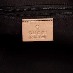 Pre Owned Gucci Beige/Metallic Pink GG Canvas and Leather Abbey Messenger bag