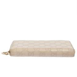 Gucci Beige Guccissima Leather Zip Around Wallet  