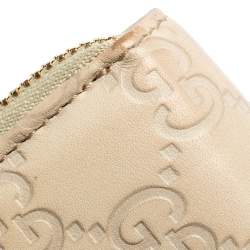 Gucci Beige Guccissima Leather Zip Around Wallet  