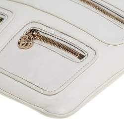 Pre Owned Gucci White Leather Britt Messenger Bag