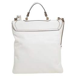 Pre Owned Gucci White Leather Britt Messenger Bag