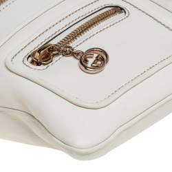 Pre Owned Gucci White Leather Britt Messenger Bag