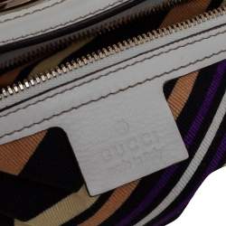 Pre Owned Gucci White Leather Britt Messenger Bag