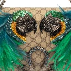 Pre Owned حقيبة كتف غوتشي ديونيسوس متوسطة سويدي و كانفاس جي جي سوبريم بنفسجي و بيج