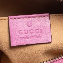 مملوكة مسبقًا Gucci Pink Matelassé Leather Mini GG Marmont Crossbody Bag