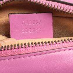 مملوكة مسبقًا Gucci Pink Matelassé Leather Mini GG Marmont Crossbody Bag