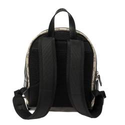 Pre Owned Gucci Beige/Black GG Supreme Canvas and Leather Small Eden Backpack