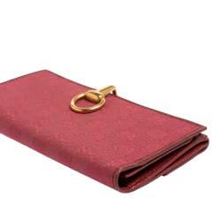 Gucci Fuchsia GG Canvas and Leather Horsebit Clasp Continental Wallet