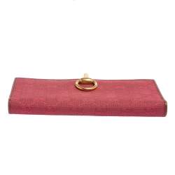 Gucci Fuchsia GG Canvas and Leather Horsebit Clasp Continental Wallet