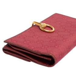 Gucci Fuchsia GG Canvas and Leather Horsebit Clasp Continental Wallet