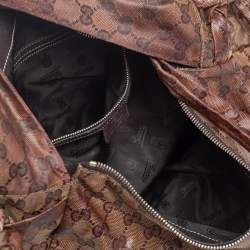 Pre Owned Gucci Beige GG Crystal Canvas Hysteria Hobo