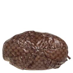 Pre Owned Gucci Beige GG Crystal Canvas Hysteria Hobo