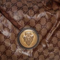 Pre Owned Gucci Beige GG Crystal Canvas Hysteria Hobo