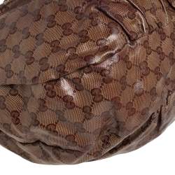 Pre Owned Gucci Beige GG Crystal Canvas Hysteria Hobo