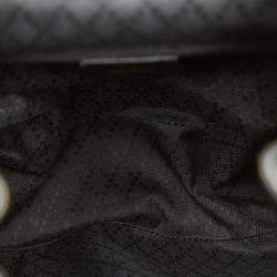 Pre Owned Gucci Black Calf Leather Bamboo Drawstring Backpack