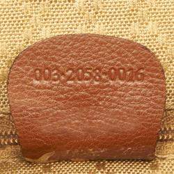 مملوكة مسبقًا Gucci Brown Calf Leather Bamboo Drawstring Backpack