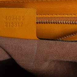 مملوكة مسبقًا حقيبة كتف غوتشي جلد ثعبان وكانفاس جي جي سوبريم أصفر/بيج قفل متوسطة