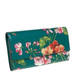 Gucci Multicolor Floral Print Leather Flap Continental Wallet