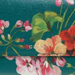 Gucci Multicolor Floral Print Leather Flap Continental Wallet