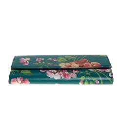 Gucci Multicolor Floral Print Leather Flap Continental Wallet