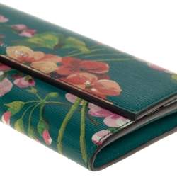 Gucci Multicolor Floral Print Leather Flap Continental Wallet